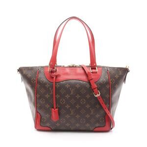 Louis Vuitton Estrella Tote Bag Canvas Leather Monogram Brown Red